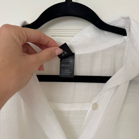 VYB White Sheer Button-Down Shirt - Picture 2 of 4